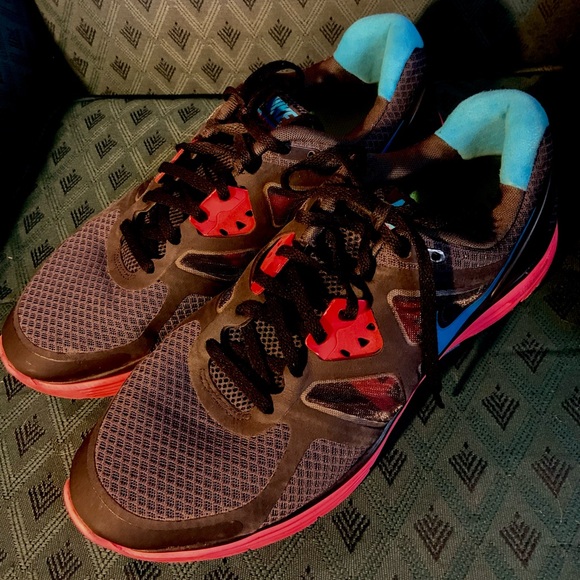 Nike lunarglide black pink sneakers size 12 womans - Picture 2 of 7